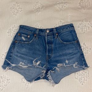 Levi 501 denim high rise shorts